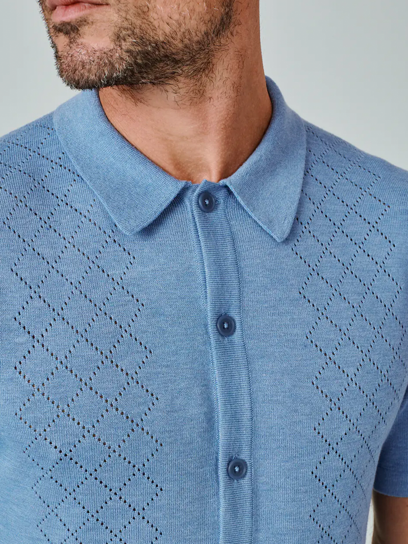 Venice Sweater Polo in Blue