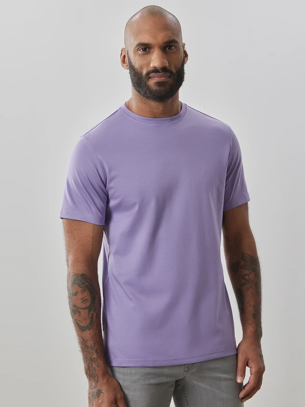 Short Sleeve Crew in Lavender Leaf