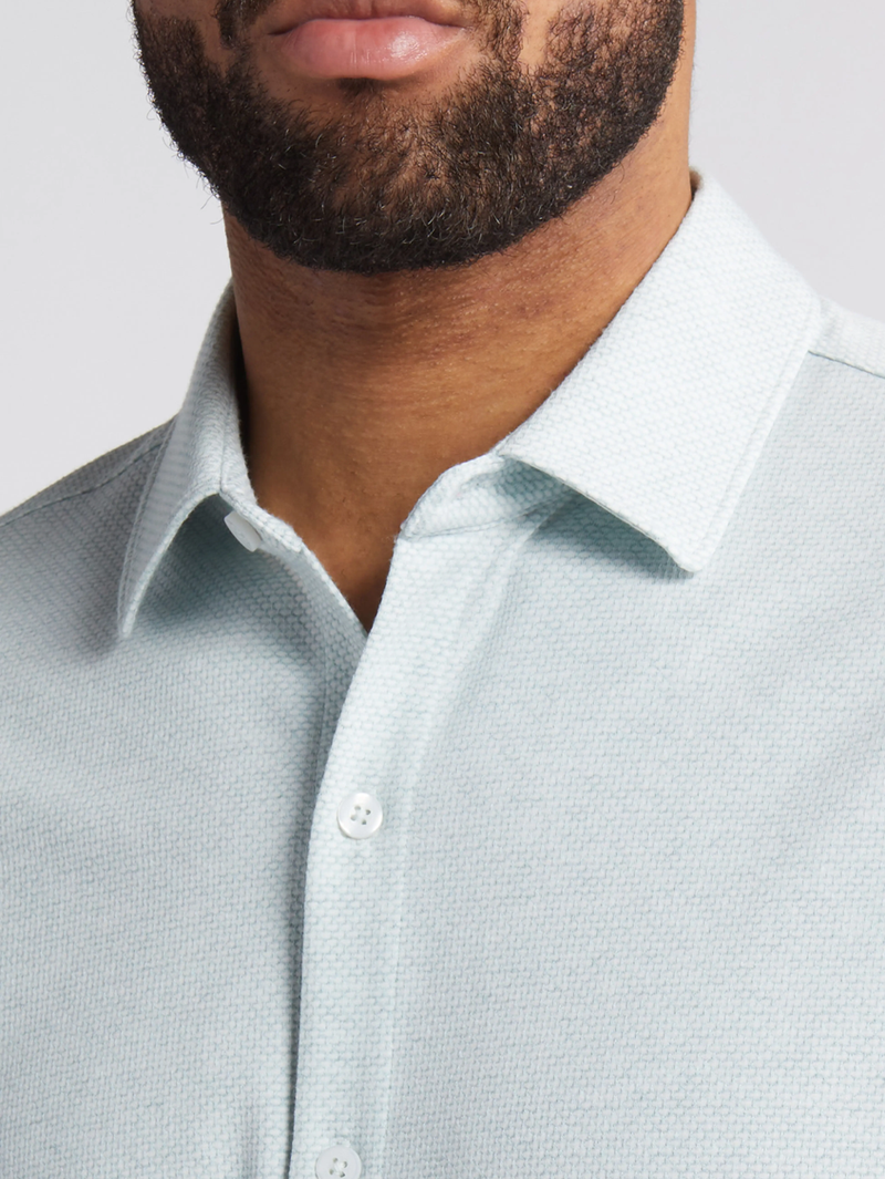 Keyes Short Sleeve Knit Button-Up Shirt