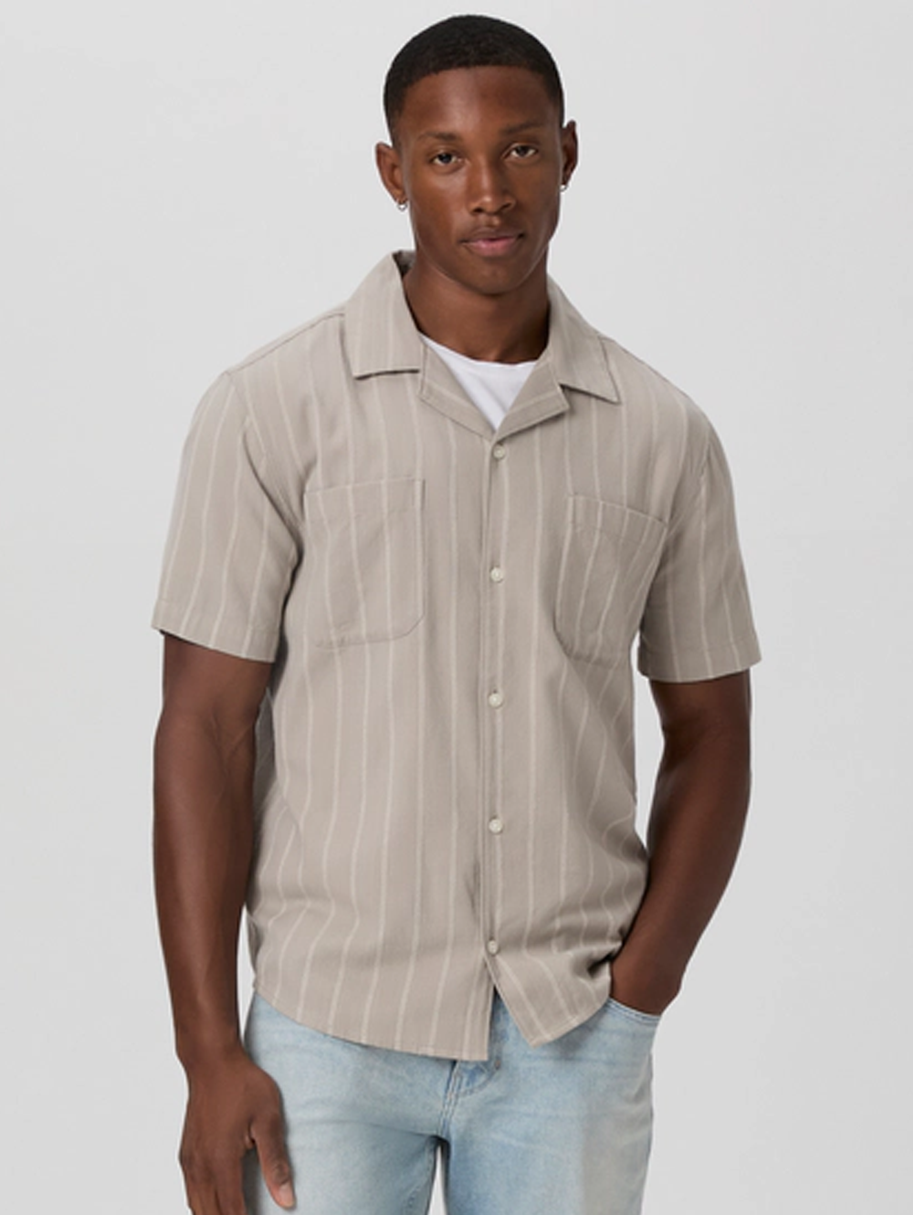 Jacobson Shirt in Faint Thunder Stripe