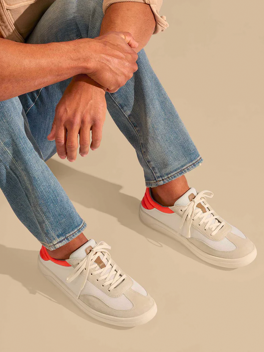 Pūnini Court Sneaker in Off White/Molten Orange – Amy Atelier