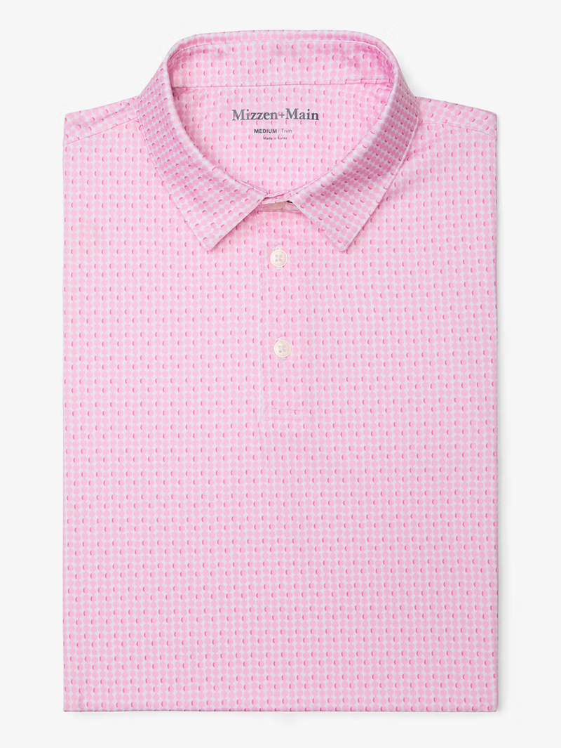 Versa Short Sleeve Polo in Rose Circle Geo