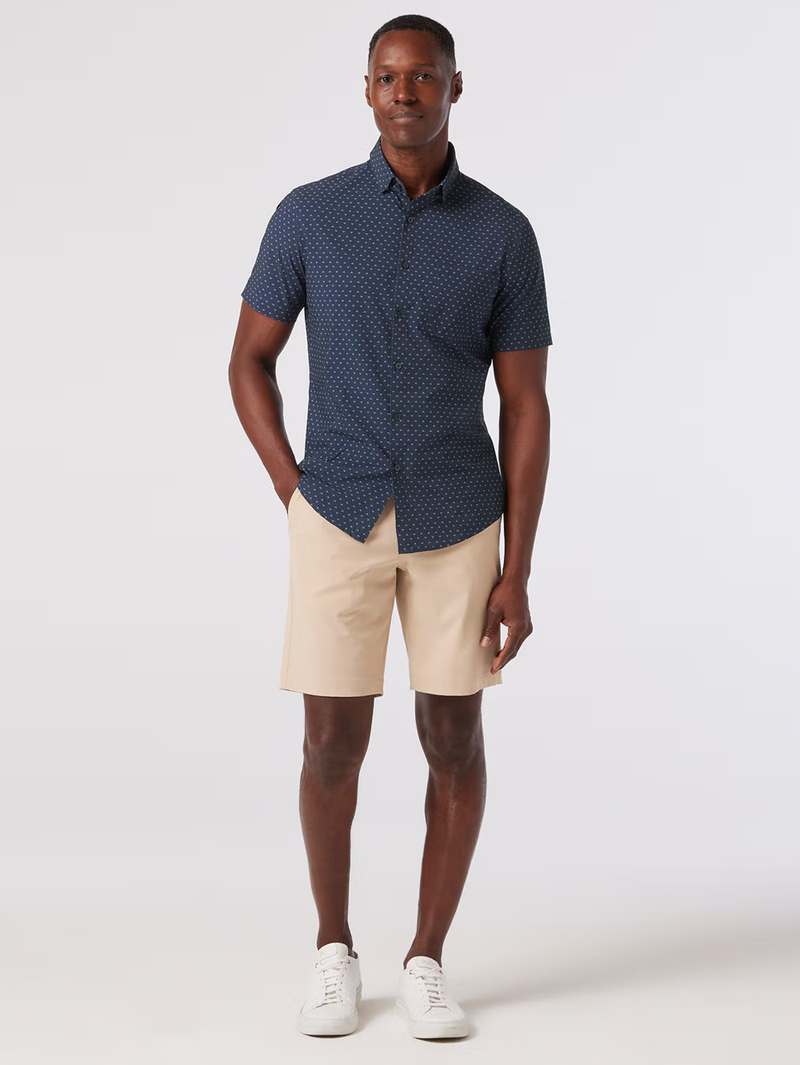 Leeward Short Sleeve in Navy Dotted Leaf