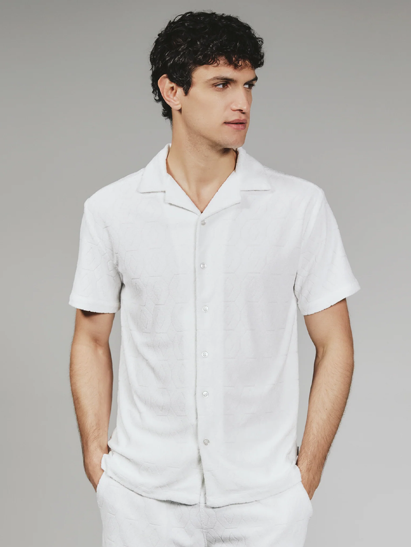 Ponce Terry Cloth Camp Shirt in Natural