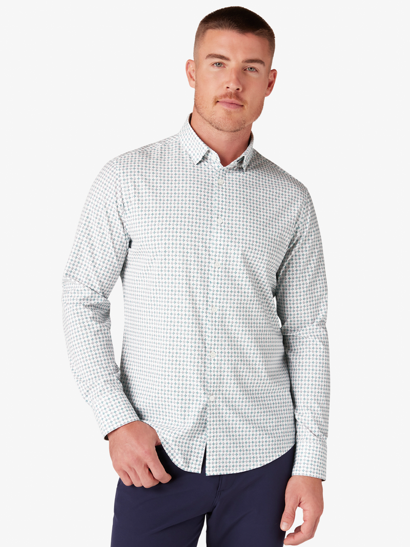 Leeward No Tuck Dress Shirt in Rose Triple Dash