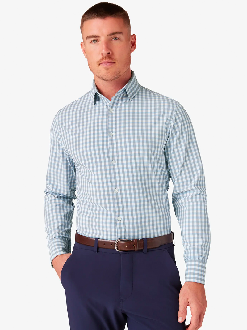 Leeward Long Sleeve Shirt in Nickel Check