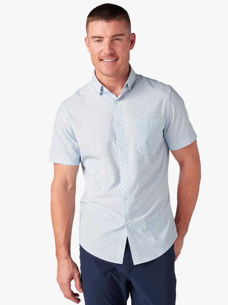 Leeward Short Sleeve Shirt in Sky Circle