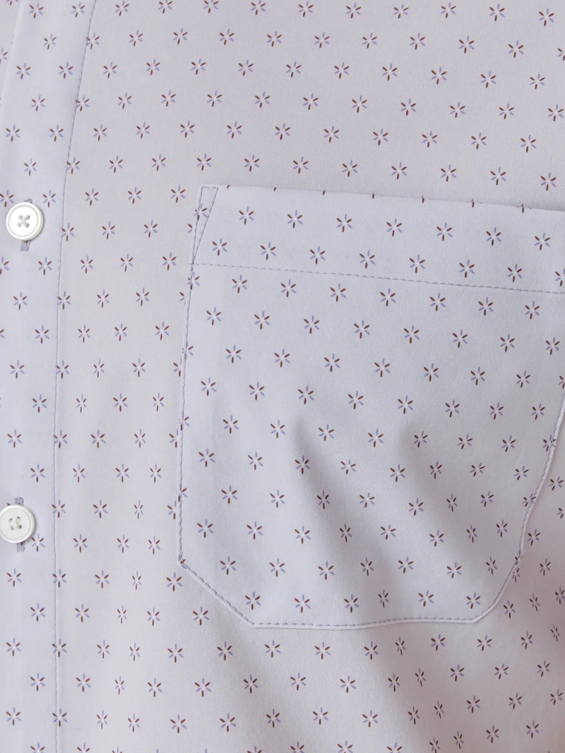 Leeward Short Sleeve Shirt in Purple Star Print