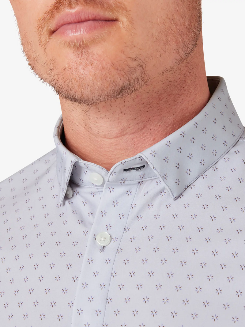 Leeward Short Sleeve Shirt in Purple Star Print