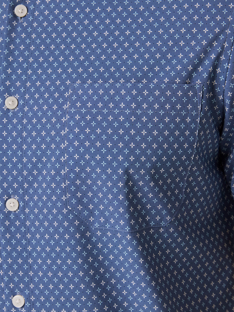 Leeward Short Sleeve in Coastal Fjord Hatch Mark