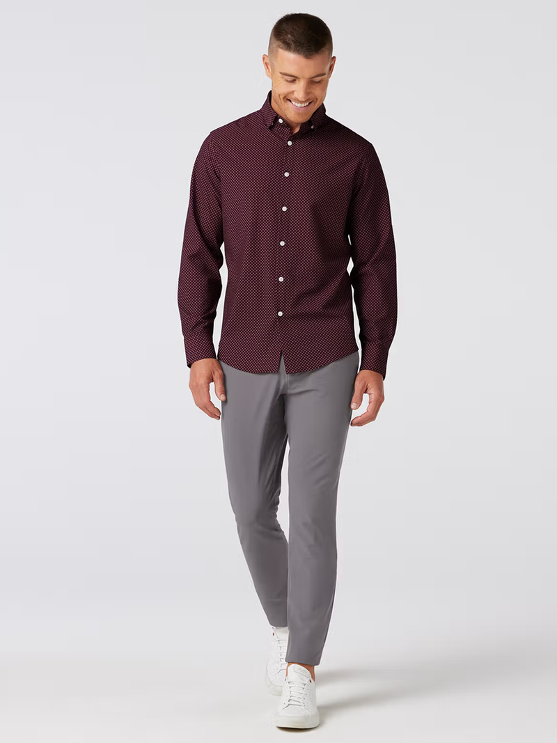 Leeward No Tuck Dress Shirt in Wine Clover
