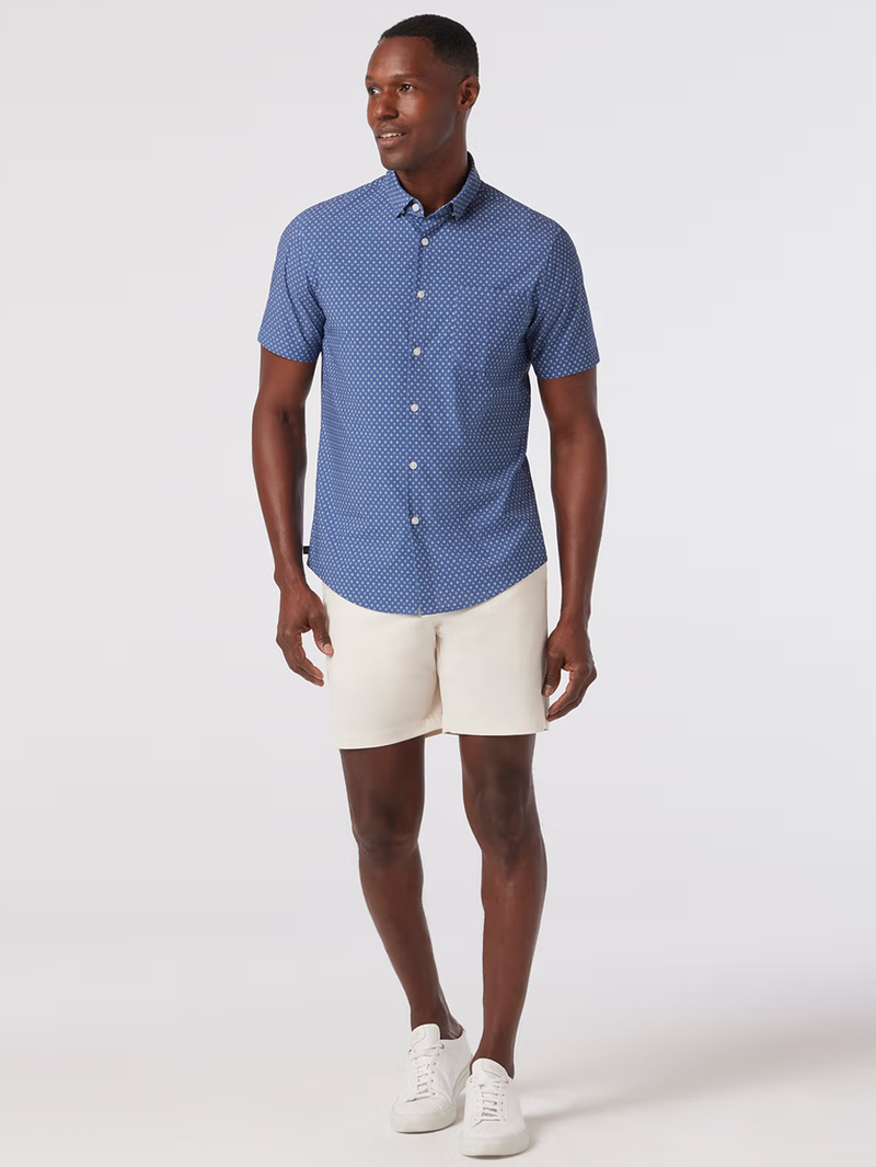Leeward Short Sleeve in Coastal Fjord Hatch Mark