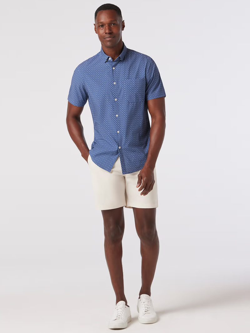 Leeward Short Sleeve in Coastal Fjord Hatch Mark