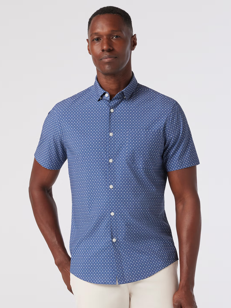 Leeward Short Sleeve in Coastal Fjord Hatch Mark