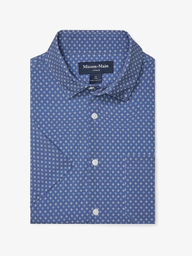 Leeward Short Sleeve in Coastal Fjord Hatch Mark