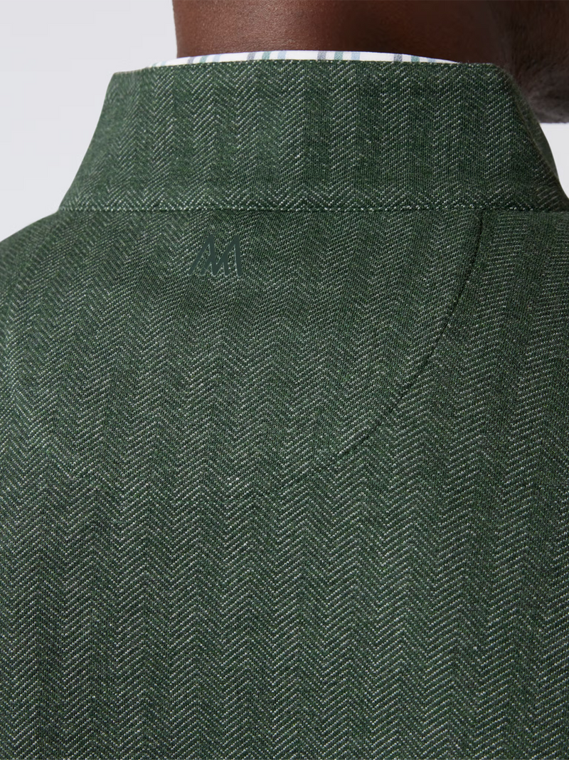 KPI Quarter Zip in Spruce Herringbone