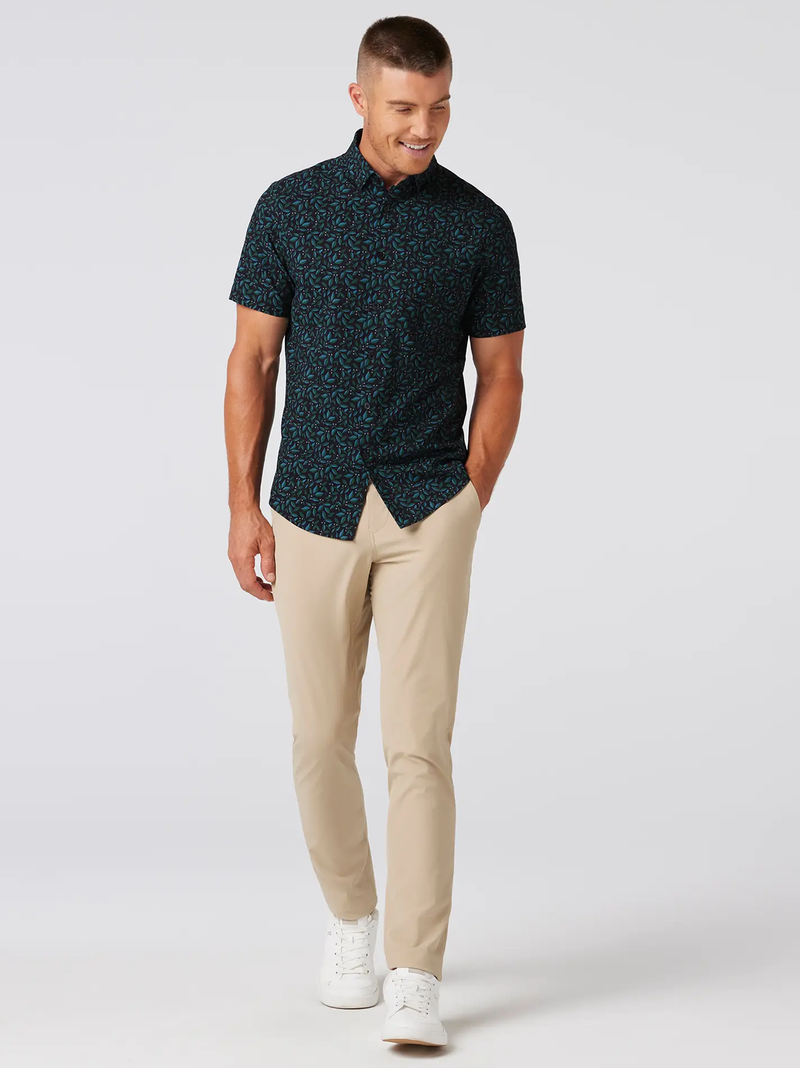 Leeward Short Sleeve in Navy Foliage