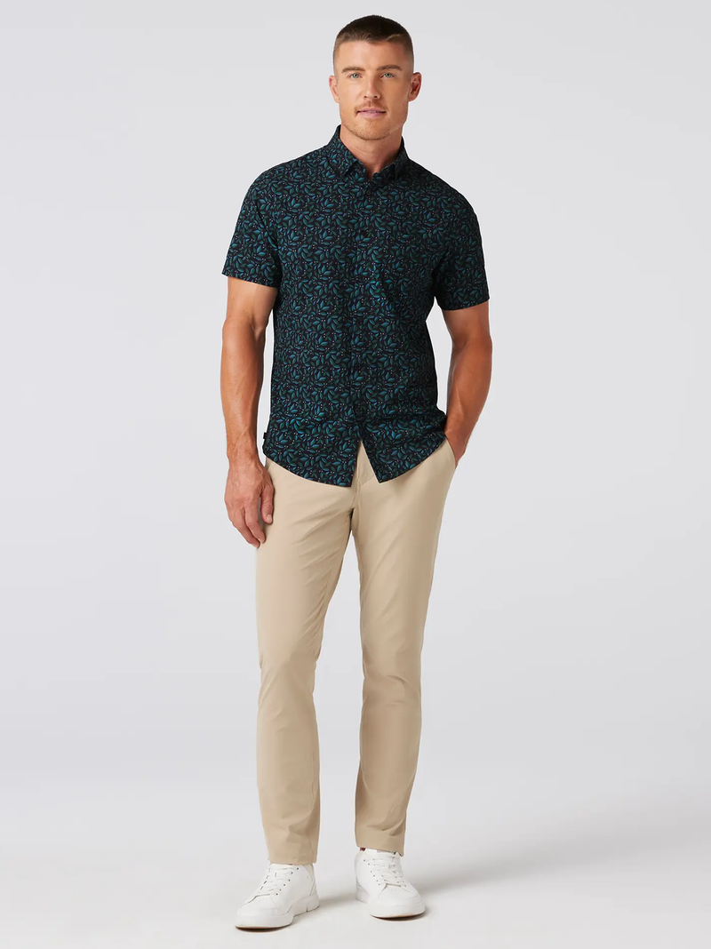 Leeward Short Sleeve in Navy Foliage