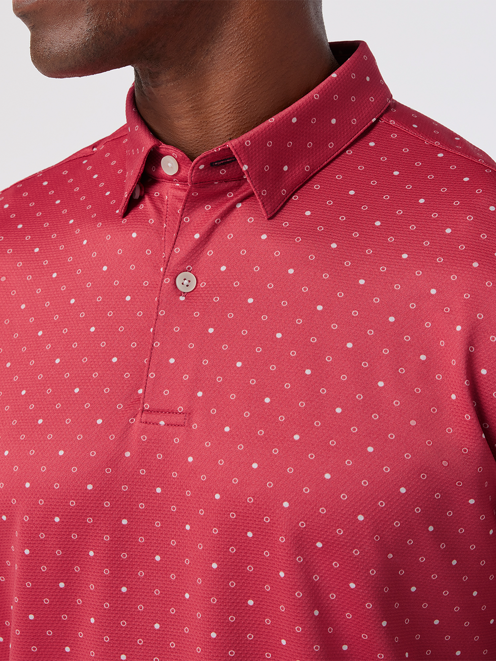 Halyard Short Sleeve Polo in Red Clay Dot