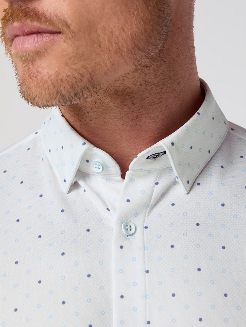 Halyard Short Sleeve in White Dot