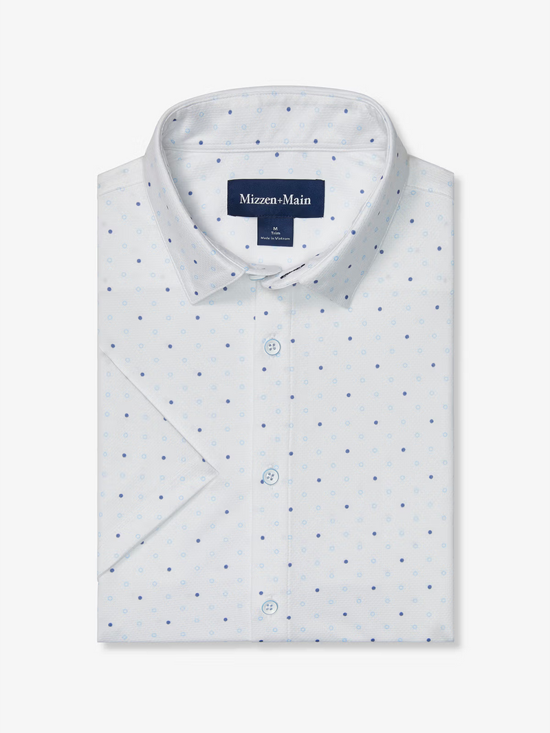 Halyard Short Sleeve in White Dot