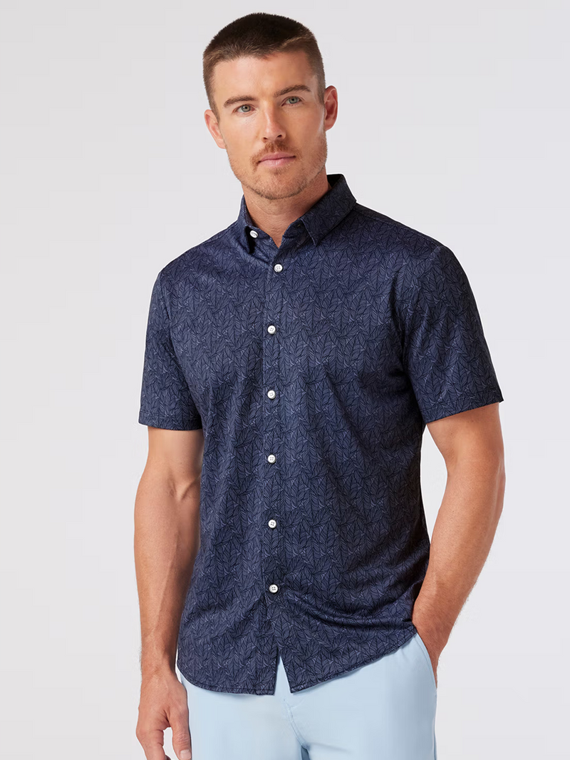 Halyard Short Sleeve in Coastal Fjord Coffee Leaves