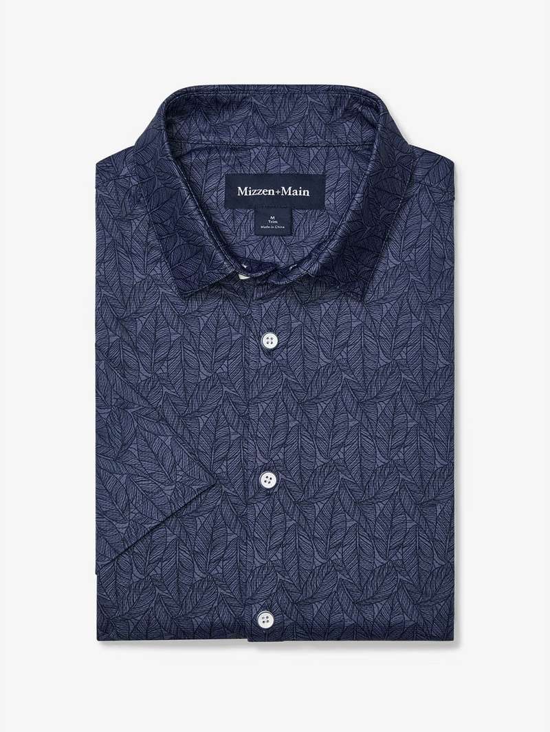 Halyard Short Sleeve in Coastal Fjord Coffee Leaves