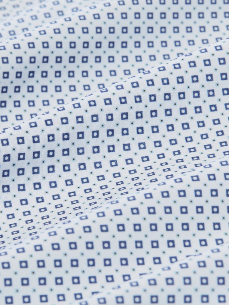 Leeward No Tuck Dress Shirt in Coastal Fjord Diamond Mosaic