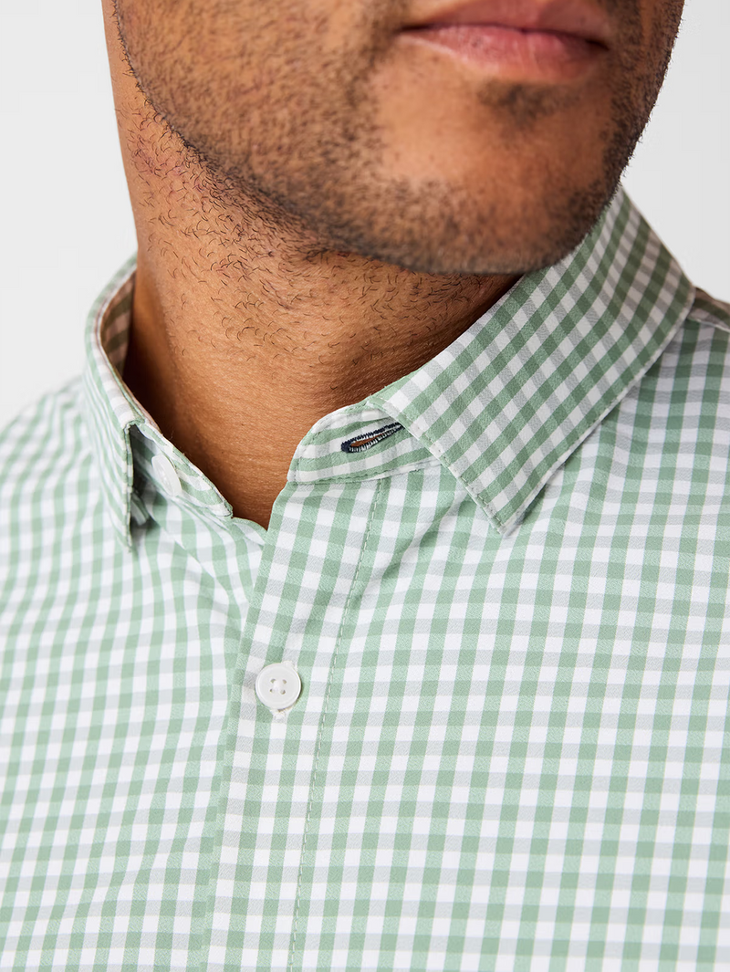 Leeward No Tuck Dress Shirt in Leaf Alamo Gingham