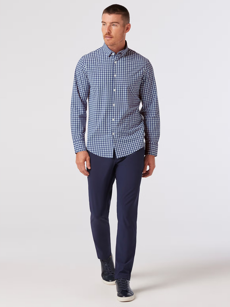 Leeward No Tuck Dress Shirt in Coastal Fjord Todos Plaid