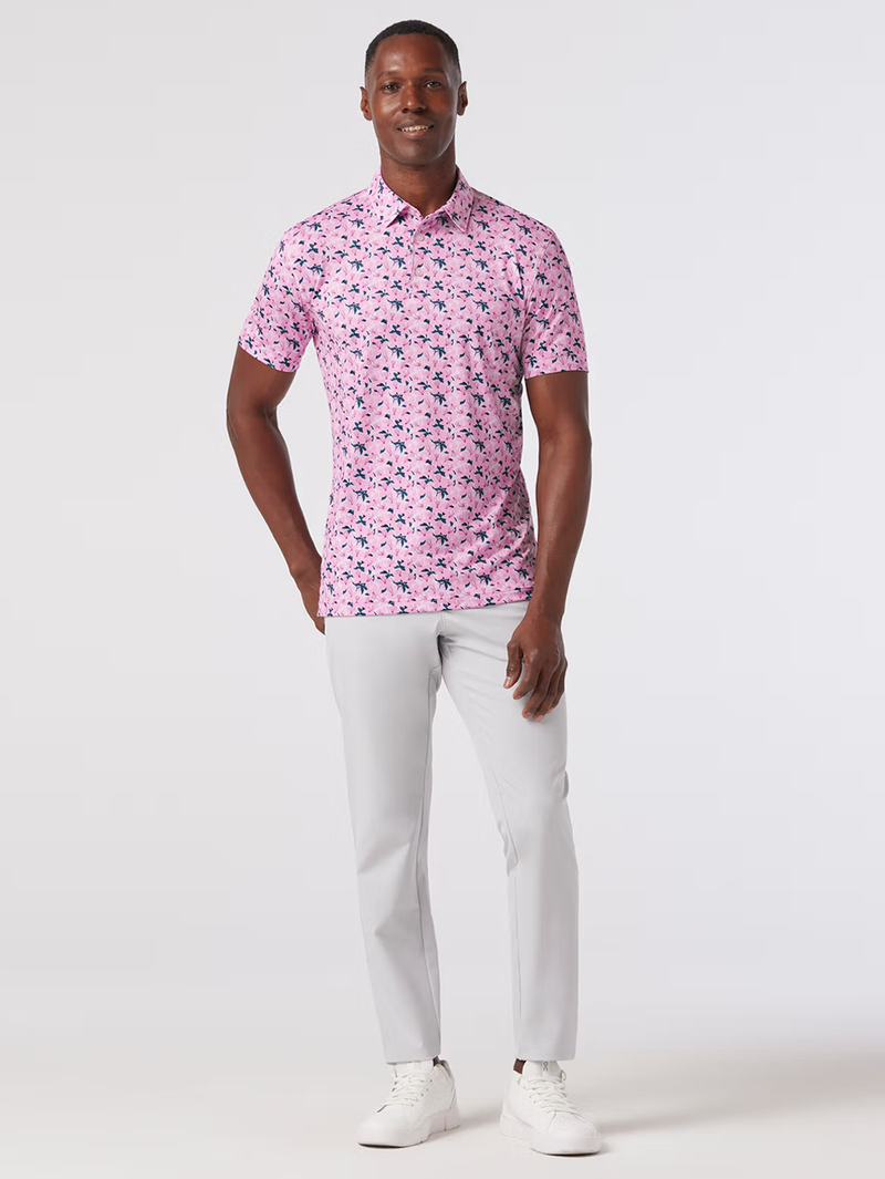 Versa Short Sleeve Polo in Pink Azaleas