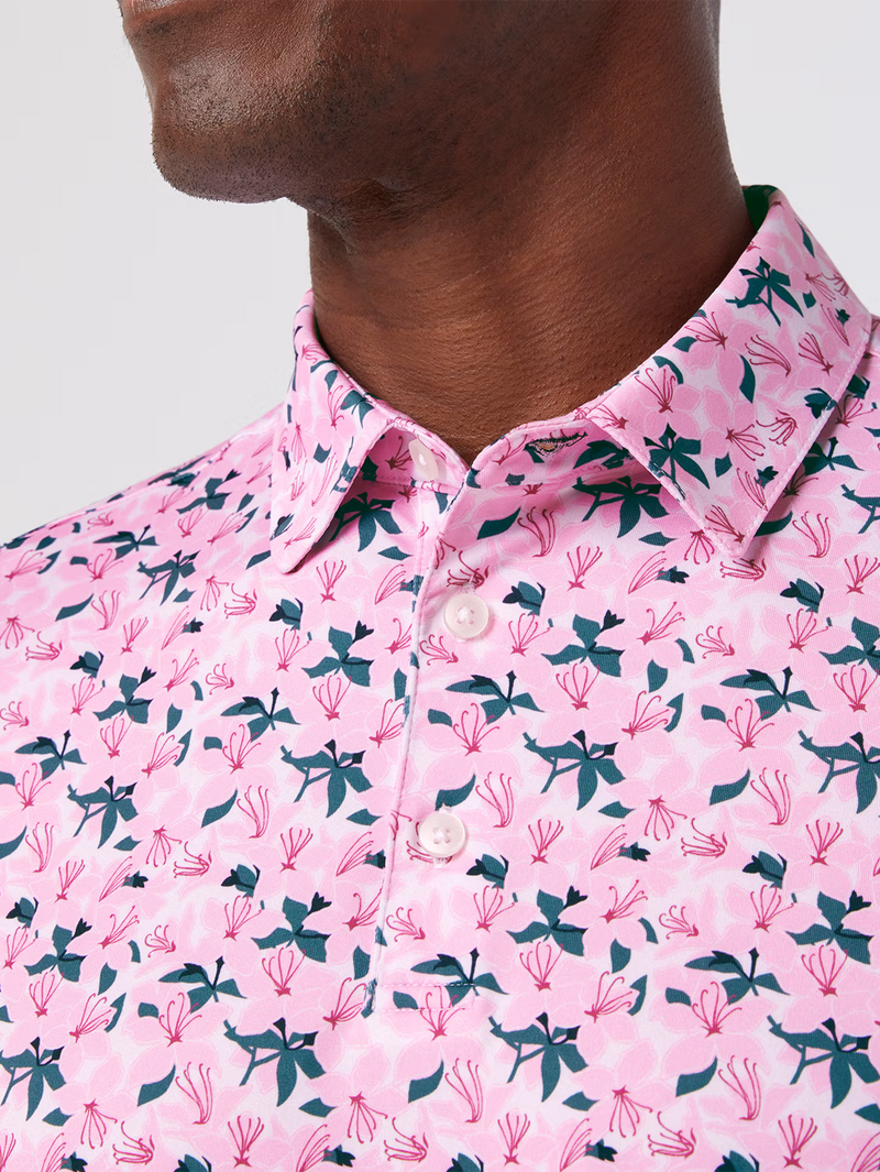 Versa Short Sleeve Polo in Pink Azaleas