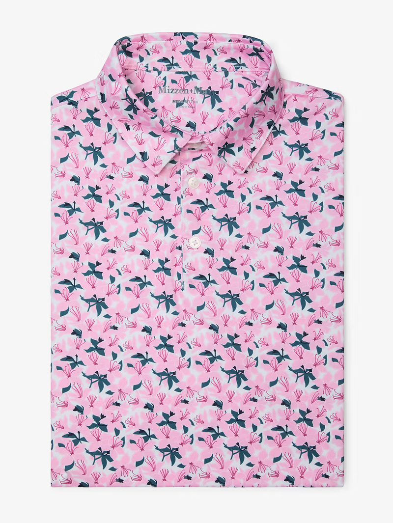 Versa Short Sleeve Polo in Pink Azaleas