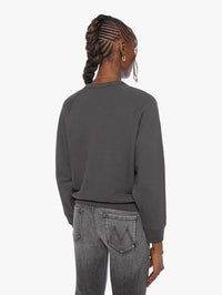 Back view of MOTHER The Concert Sweatshirt in MOTHER Tiger, washed black with ribbed hem