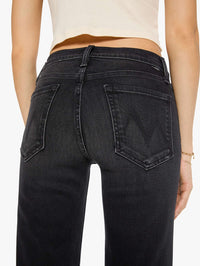 Close-up of the back waist and pockets on the MOTHER Newbie Skimp Jean in Bootleg