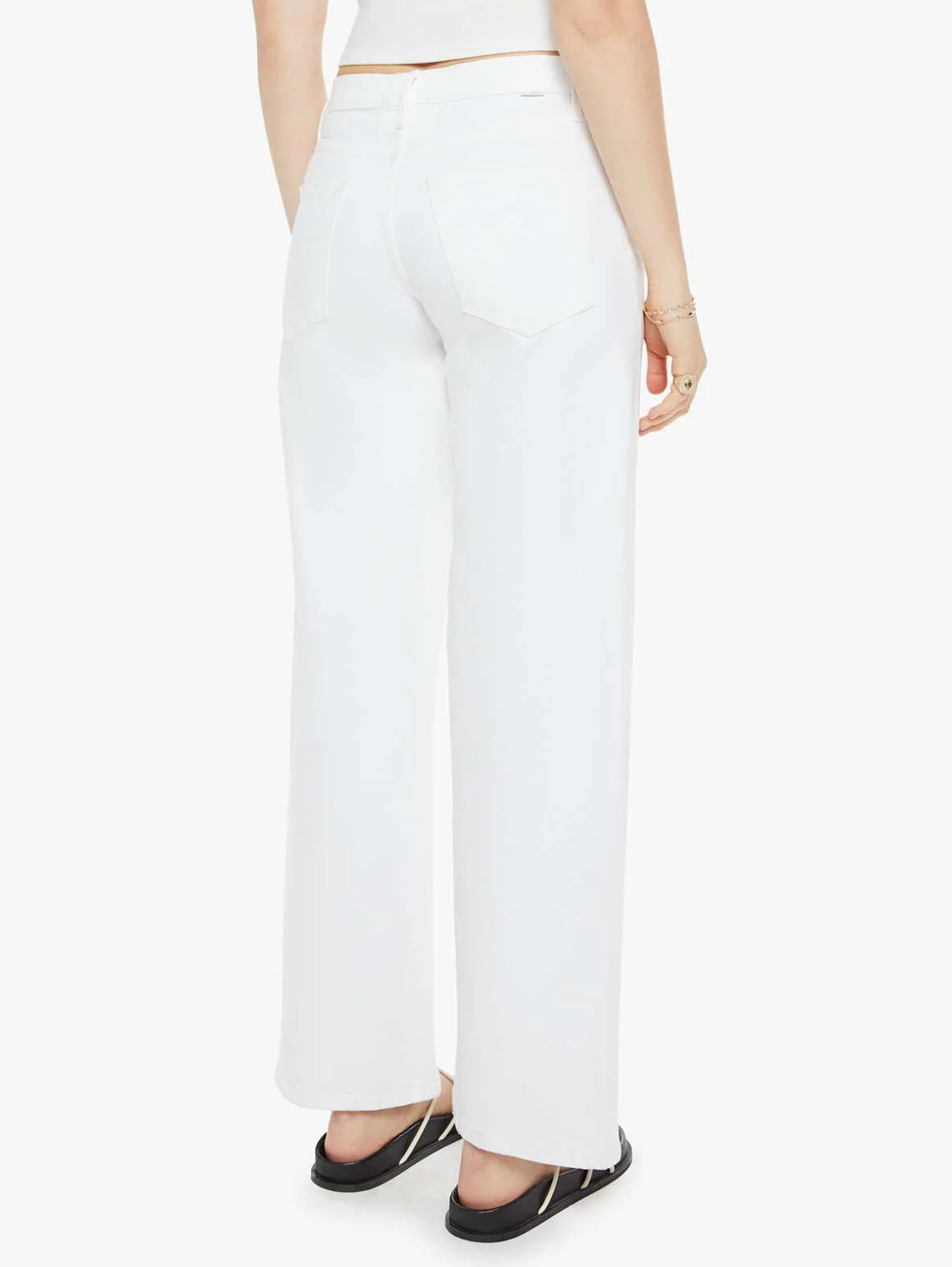 デニム・ジーパン MOTHER 'The Spinner Zip Sneak' jeans White The Spinner Zip Sneak - Totally Innocent | MOTHER DENIM