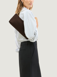 NAGHEDI Gala Clutch Satin in Chocolate – Image 4