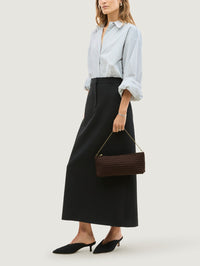 NAGHEDI Gala Clutch Satin in Chocolate – Image 5