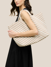 St. Barths Large Tote Striped Geo in Mykonos by NAGHEDI - View 2