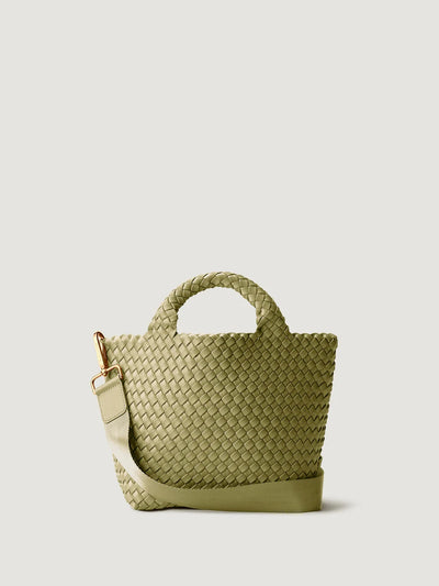 St. Barths Small Tote In Bottle Green