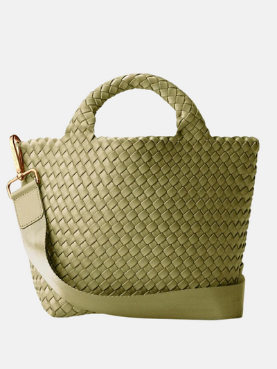 St. Barths Small Tote In Bottle Green