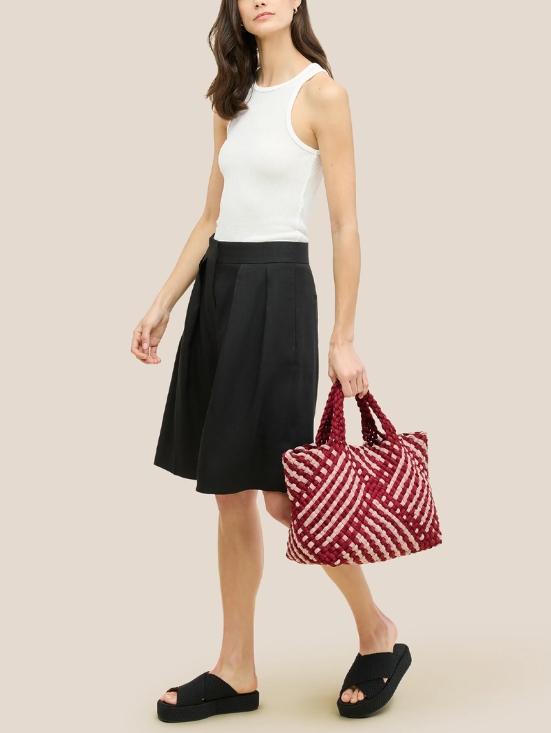 St. Barths Medium Tote Double Weave in Lychee