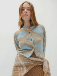 Mohair Cardigan by NAKED CASHMERE ART DEPARTMENT-ICE BLUE MULTI-AMY Atelier