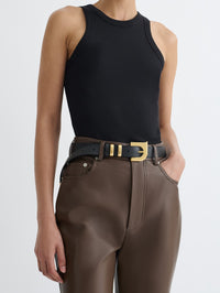 NANUSHKA Ryker Belt in Black in Black – Image 2