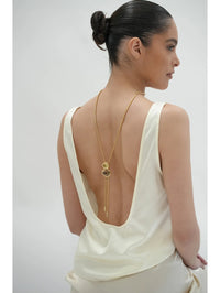 The Blythe Bolo with Citrine and Smokey Topaz in Gold