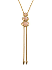 The Merriam Bolo with Rose Quartz in Gold