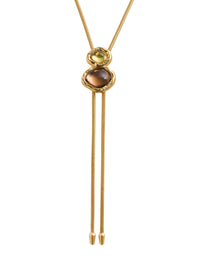 The Blythe Bolo with Citrine and Smokey Topaz in Gold