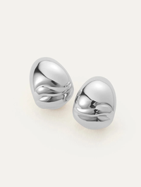 Nelle Hoops in High Polish Silver