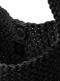 Nomad Medium Hobo Double Weave Bag In Jet