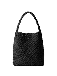 Nomad Medium Hobo Double Weave Bag In Jet